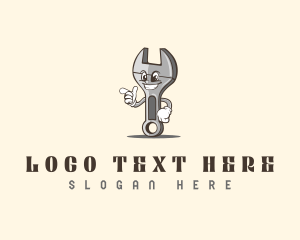 Tool - Smiling Wrench Happy logo design