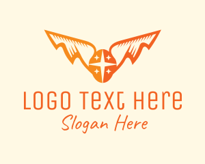 Easter - Orange Egg Star Wings logo design