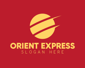 Golden Oriental Sun logo design