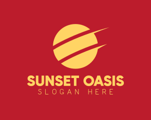 Golden Oriental Sun logo design