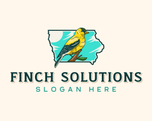 Goldfinch Bird Iowa logo design