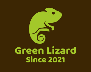 Nature Green Chameleon logo design