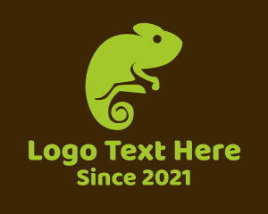 Green Lizard - Nature Green Chameleon logo design