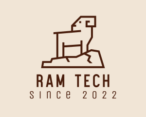 Geometric Ram Goat logo design