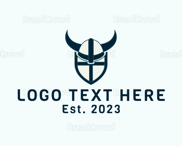 Viking Helmet Shield Logo