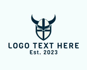 Armor - Viking Helmet Shield logo design