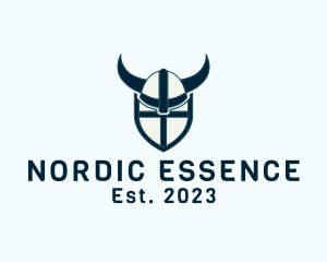 Viking Helmet Shield  logo design