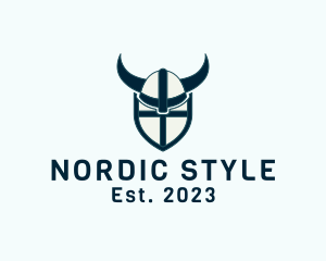 Viking Helmet Shield  logo design