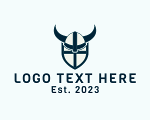 History - Viking Helmet Shield logo design