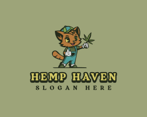 Cannabis Cat Weed logo design