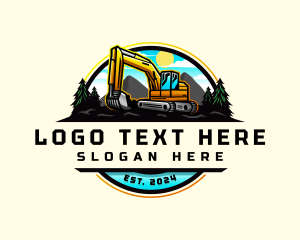 Heavy Vehicle - Excavator Mining Quarry logo design