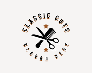 Barber - Barber Scissors Comb logo design