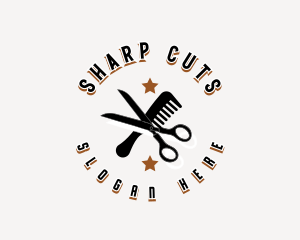 Scissors - Barber Scissors Comb logo design