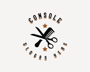 Grooming - Barber Scissors Comb logo design
