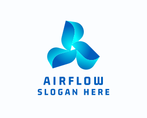 Blue Cooling Propeller logo design