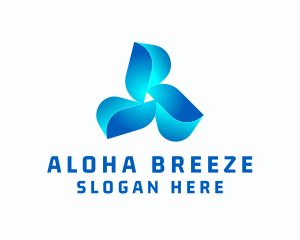 Blue Cooling Propeller logo design