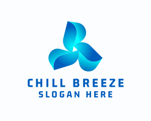 Blue Cooling Propeller logo design