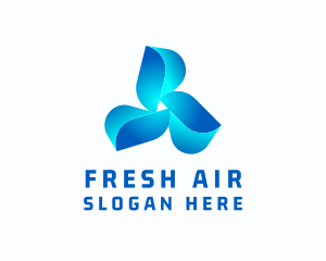 Blue Cooling Propeller logo design