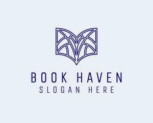 Library - Geometric Book Library logo design