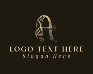 Letter A - Wavy Line Letter A logo design