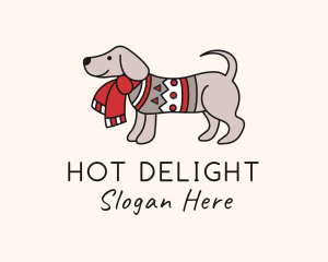 Christmas Sweater Dog logo design