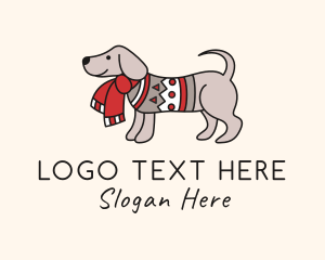 Apparel - Christmas Sweater Dog logo design