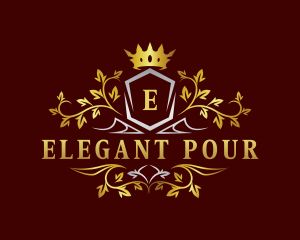 Elegant Crown Crest logo design