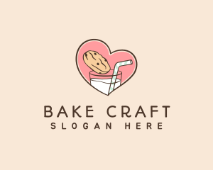 Cookie Milk Snack logo design