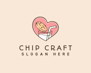 Chip - Cookie Milk Snack logo design