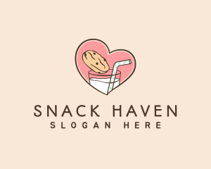 Cookie Milk Snack logo design