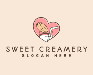 Cookie Milk Snack logo design