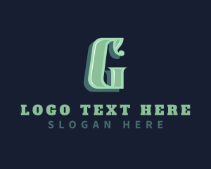 Typography - Artistic Antique Retro Letter G logo design