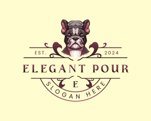 Elegant French Bulldog  logo design