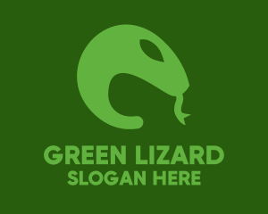 Green Snake Tongue logo design