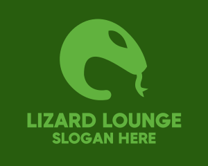 Lizard - Green Snake Tongue logo design