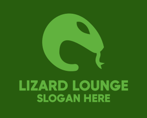 Green Snake Tongue logo design