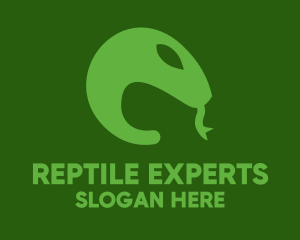 Green Snake Tongue logo design