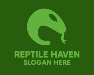 Green Snake Tongue logo design