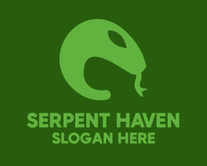 Green Snake Tongue logo design