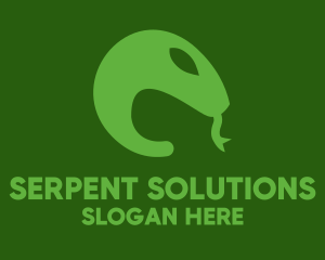 Serpent - Green Snake Tongue logo design