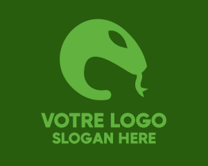Viper - Green Snake Tongue logo design