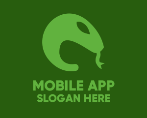 Cold Blooded - Green Snake Tongue logo design
