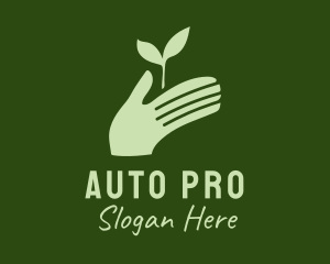 Silhouette Seedling Hand  Logo