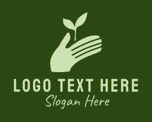 Silhouette Seedling Hand  Logo