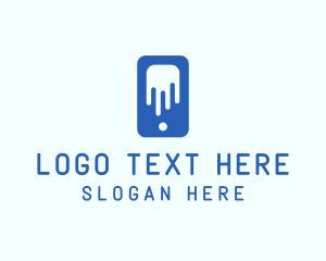 Painting - Gadget Phone Drip logo design