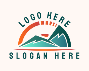 Hills - Mountain Nature Gauge logo design