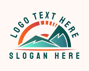 Trekking - Mountain Nature Gauge logo design