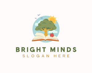 Elementary - Tree Book Education logo design