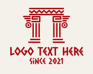 Ancient Civilization - Tribal Mayan Pillar logo design