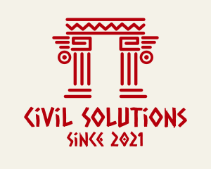 Tribal Mayan Pillar logo design